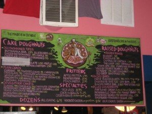 Voodoo Doughnut menu