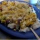 Scrambled egg over fried rice
